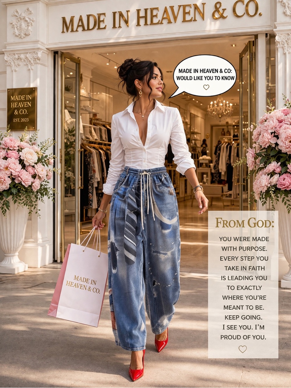 Distressed Blue Tie-Dye Joggers with Drawstring